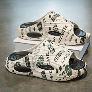 Casual Mens Summer Thick Bottom Sandals Anti-Slip Flat Slippers Comfortable Wearing EVA Material Beach Shoes Fashionable Slip-On