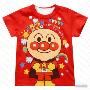 Bandai | Toddler Kids Cartoon Character Mens Shirts Short Sleeve Tee AnpanmanDokinchan Summer Casual Woman Tops for Boys and Girls