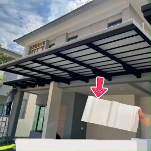 หลังคาไวนิลท้องเรียบ ลอนเหลี่ยม รุ่น PR5 สีขาว