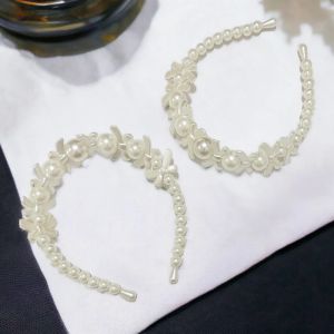 Lauren Pearl Ribbon Headband Bando Ranting Mutiara Ribbon Headpiece Crown Hairpiece Bando Aesthetic