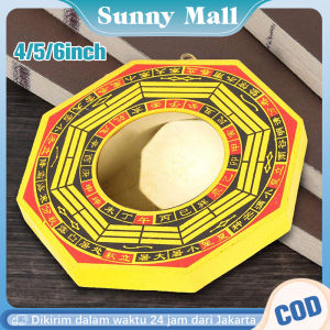 6inch Cermin Kaca Pat Kua Cembung Fengshui Emas Kaca Cermin Patkua Cekung Fengshui