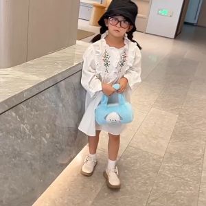 Tas Selempang Anak Bulu Premium Mini Karakter Sanrio + Tali Panjang TA2413 / Handle Bag Anak Sekolah TK SD / Tas Bahu Anak Perempuan / Tas Crossbody Kualitas Import