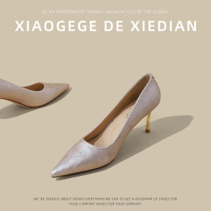 Korean Style Wedding Shoes for Women Sharp Pointed Toe High Heels Two-Way Wear Bridal Shoes Fashionable Single Shoes