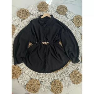 Kemeja melda kekinian- blouse melda crinkle- kemeja cewek