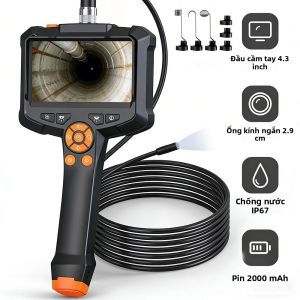 Camera Nội Soi Ống Dẫn INSKAM 4.3 Inch HD Ống Mềm Đèn LED 8 Bóng Pin 2000mAh Chống Nước IP67 Dùng Cho Sửa Chữa Ô Tô