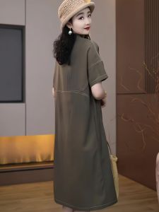 Fashionable Loose Womens Dress Elegant Beautiful Spring Summer 2025 New Arrival Korean Style Short Sleeve Wrap Dress