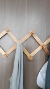 Móc treo quần áo gắn tường size nhỏ bằng gỗ (Gỗ tự nhiên)