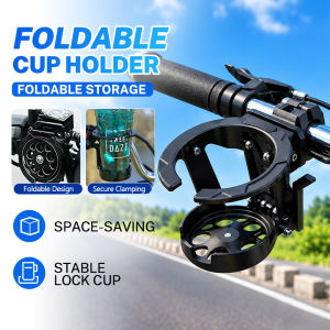 Motorcycle Universal Foldable Cup Holder Shockproof & Anti-tip Openwork Folding Cup Holder For Mounting On Motorcycle Bicycle Handlebars 折叠水杯架