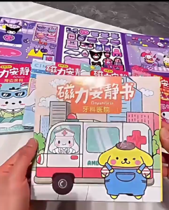 Golden Mall Shop Mainan Anak Magnetic Quiet Book Ukuran Besar 18cm Sticker Book Dress Up Busy Book