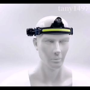 Floodlight COB Headlamp 270° Wide Beam Rechargeable With 6 Modes & Motion Sensor IPX5 Waterproof Headlamp