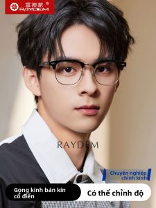 Raydem | Mens Half-Rim Ultra-Light Prescribed Eyeglasses Anti-Blue Light
