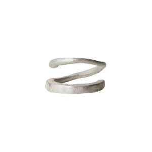 Handmade Pure Silver Double Ring Open Adjustable Wrapped Line Minimalist New Chinese Style High-End Feeling Fashion Jewelry