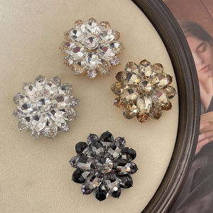 กระดุมขนสัตว์รูปกระต่ายระดับไฮเอนด์หนักๆ กระดุมตกแต่งเพชร ปกขนสัตว์ กระดุมตกแต่งเสื้อผ้า อุปกรณ์เย็บต่อ DIY