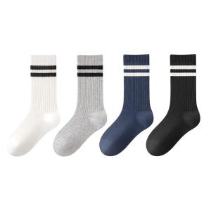 B&C.Room | Pure Cotton Childrens Socks Long Tube Sports No Pilling Boys Girls Spring Autumn Middle Large Children Students No Seam
