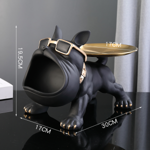 Nordic Home Decor French Bulldog Tray Big Mouth Dog Statue Table Decoration Animal Ornament Interior for Home Decor Living Room