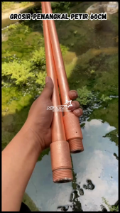 GROSIR Tombak Tiang Penangkal Petir 3/4 inc & 1 inc Panjang 60 cm Splitzen Penangkal Petir Bangunan