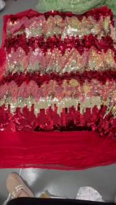 Multi Color Gradient Big Sequin Mesh Fabric for Diy Sewing Dress 2026 Fashion Clothing Designer Fabrics Cloth Material Wholesale