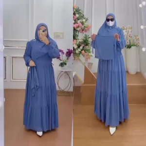 TERBARU!! Set Dress Syari Kode DEVINA Bahan Ceruty Babydoll Premium by Ory AjeZas Collection