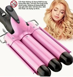 Dụng Cụ Uốn Tóc Dạng Que Ba Ống Kiểu Trứng Cuộn Tạo Kiểu Tóc Khô Tiện Dụng Sáng Tạo