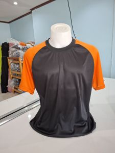 เสื้อยืด เสื้อคนงาน เสื้อคอกลมไหล่สโลปแขนสั้นสีดำ ผ้าไฮเกรด ใส่สบาย