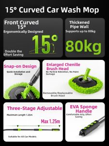 LUTIAN | Rotatable Flexible Car Wash Brush 3 Sections