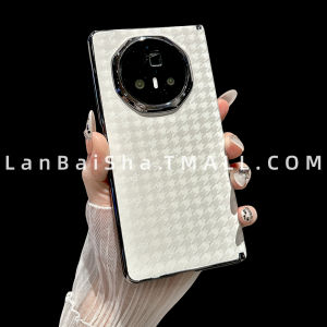 Luxurious Gradient Checkered Phone Case with Hinge for Honor MagicV3 Foldable Screen Mobile Phone High End Womens Style Protective Cover