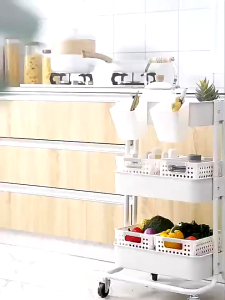 🇸🇬 🔥 Koala Home Foldable Trolley Rack/Trolley Shelf/Kitchen Shelf Movable Storage Cart Organizer Free installation