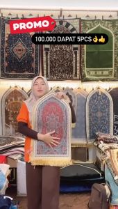 NEW Paket Grosir 5 PCS Sajadah Mini Motif 3D Sujud Antislip Uk 35 x 60 cm