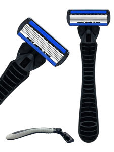 6 Blade Manual Razor for Men Portable Travel Shaver for Face Beard & Body Hair Removal Disposable Razors with Non-slip Grip