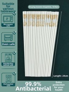 Antibacterial Mildew-Resistant Slip-Proof Ceramic Chopsticks