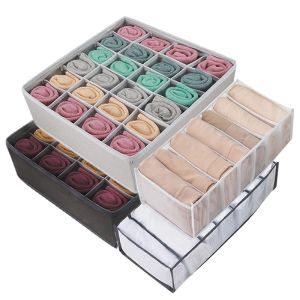 ถุงเท้าสั้นผ้าใยสังเคราะห์24ตาข่ายกล่องเก็บชุดชั้นในกล่องเก็บเข็มขัดพับได้กล่องเก็บของตู้เสื้อผ้ากล่องแบ่งช่อง