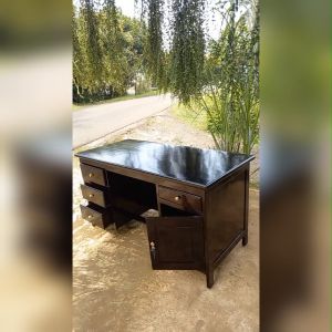 Meja Kerja Kayu Jati Warna Hitam Meja Kantor Minimalis