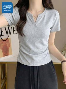 Jeanswest | V-Neck Slim Short Sleeve Womens Summer New Fashion Design T-Shirt