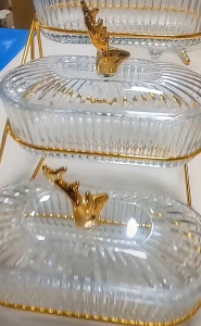 Plastic transparent fruit tray with lid - household living room coffee table decoration - multi-layer fruit tray