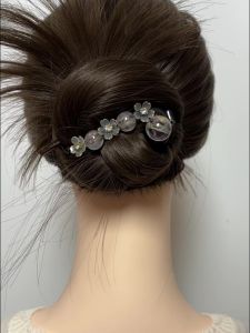 New 2025 Chinese Style Hair Accessories Twist Clip Flower Bead Pearl One Word Clip Womens High Sense Hair Accessories