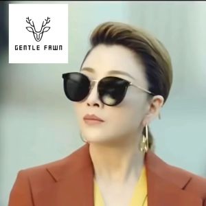 Gentle Fawn Kacamata Hitam Sunglasses Anti UV Protection Oval Cat Eye Fashion Wanita Trendy Metal+PC Terbaru 811
