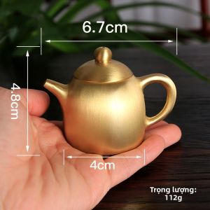 Mini Copper Teapot Handmade Pure Copper Tea Brewing Small Capacity Gongfu Tea Pot Luxury Creative Handle Piece for One