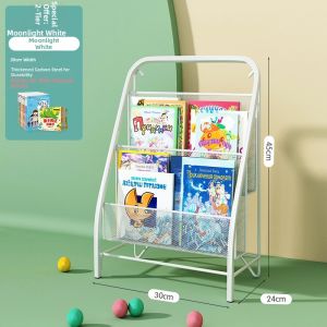 QINQI | Multifunctional Iron Display Bookshelf for Children Multilayer