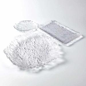 Japanese Crystal Glass Handmade Frosty Irregular Minimalist Tea Tray