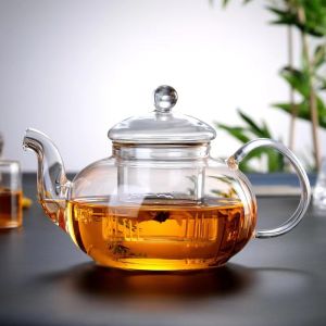 Borosilicate Glass Tea Pot Thickened Transparent Heating Tea Separation