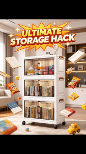 Foldable household storage box Clothing snacks Toy wardrobe Stackable thickened storage cabinet