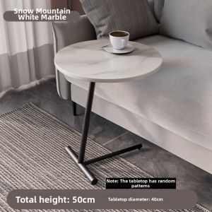 Nordic Modern Minimalist Easy-to-Use Iron-based Rock Plate Tea Table Sub-mother Design