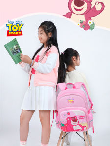 Disney Strawberry Bear School Bag Girl Primary School Student Good-looking Backpack 1 Grade 3 Large Capacity Cute Backpack