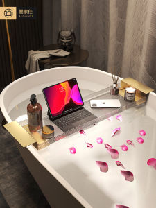 Acrylic Bathroom Bathtub Storage Rack Transparent Expandable Stainless Steel Simple Style Bath Room Organizer Popular Online