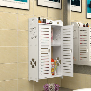 Bathroom Wall Mounted Storage Rack Waterproof Toilet Cosmetics Organizer Multi-Layer Shelf No Drilling Required Simple Style