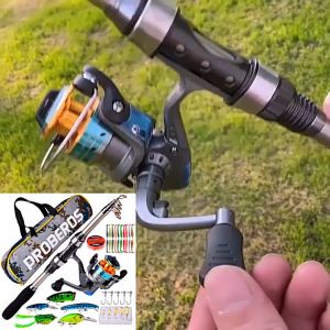 Fishing Full Kit Fishing Rod and Reel Combo Kit 1.8m Spinning Reel  Line Lure Fishing Tool Set