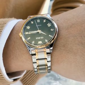 OLEVS resmi autentik jam tangan couple anti air terbaru 2024 mode bercahaya berlian kalender dial jam tangan pasangan 1 set