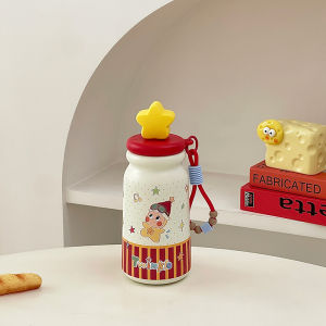 Thermal Vacuum Insulated Ceramic Tumbler Straw Cup Stylish Design Women Portable