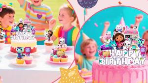 Hot Toys | 13Pcs Cartoon Cake Toppers-1Cartoon Dollhouse Birthday Cake Topper&12 Cartoon Dollhouse Cupcake Topper Cartoon Party Supplies