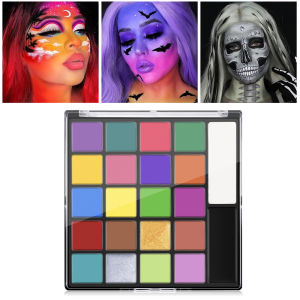 22 สีภาพวาดชุดสําหรับเด็กผู้ใหญ่สีแต่งหน้า Palette พร้อมแปรง ฮาโลวีน Carnival ศิลปิน COSPLAY Art PARTY